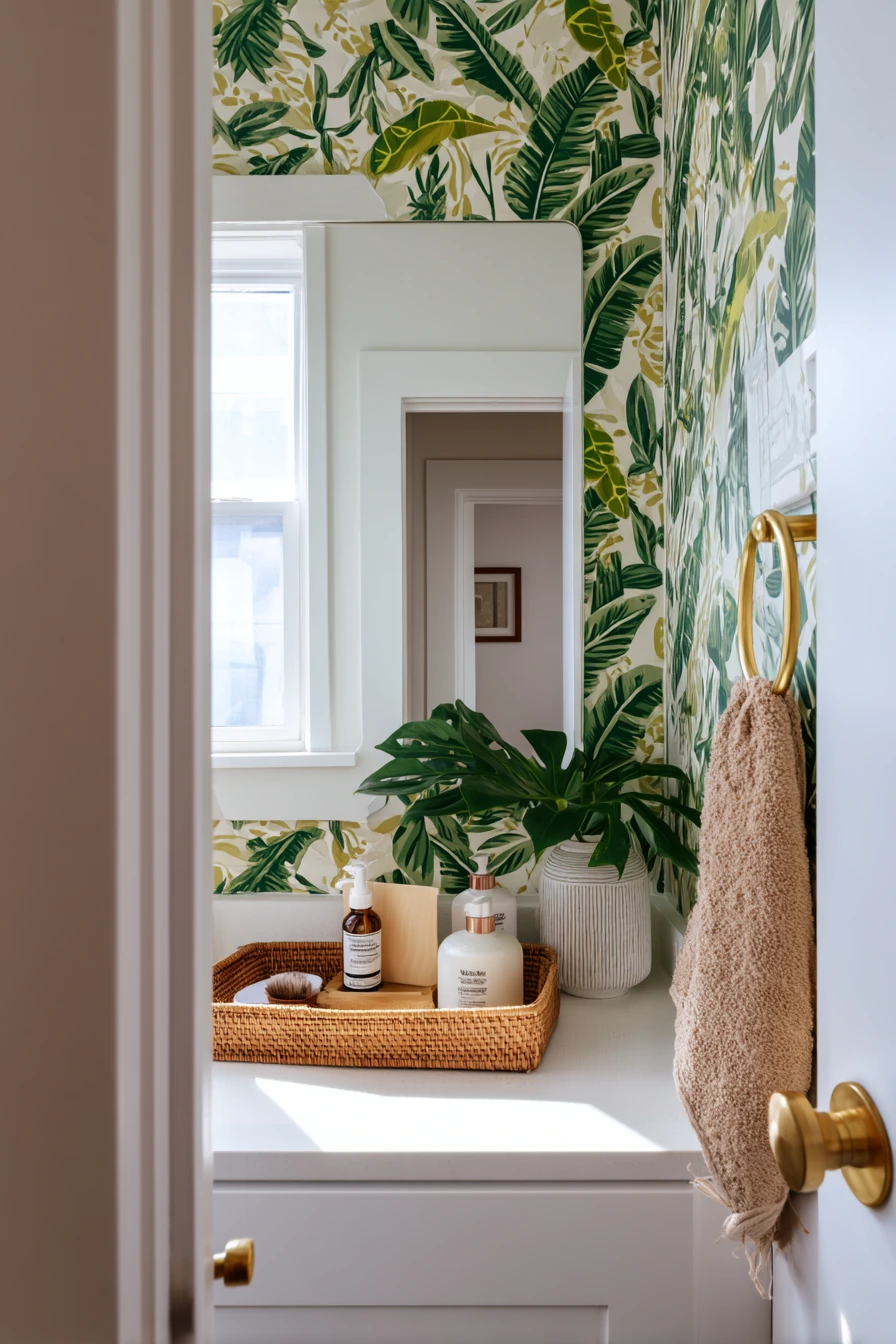 Renter-Friendly Wallpapered Door Moment
