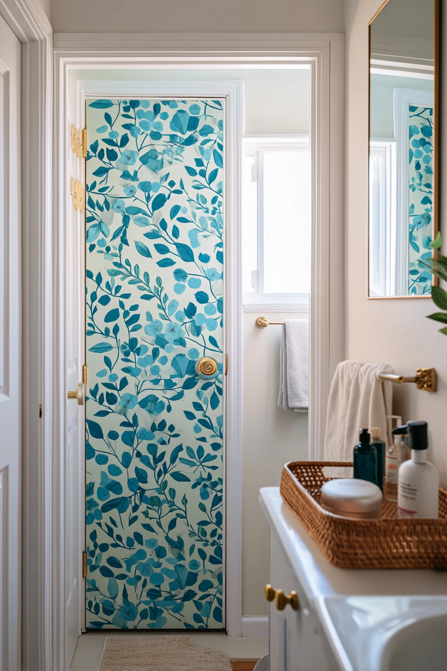 Renter-Friendly Wallpapered Door Moment