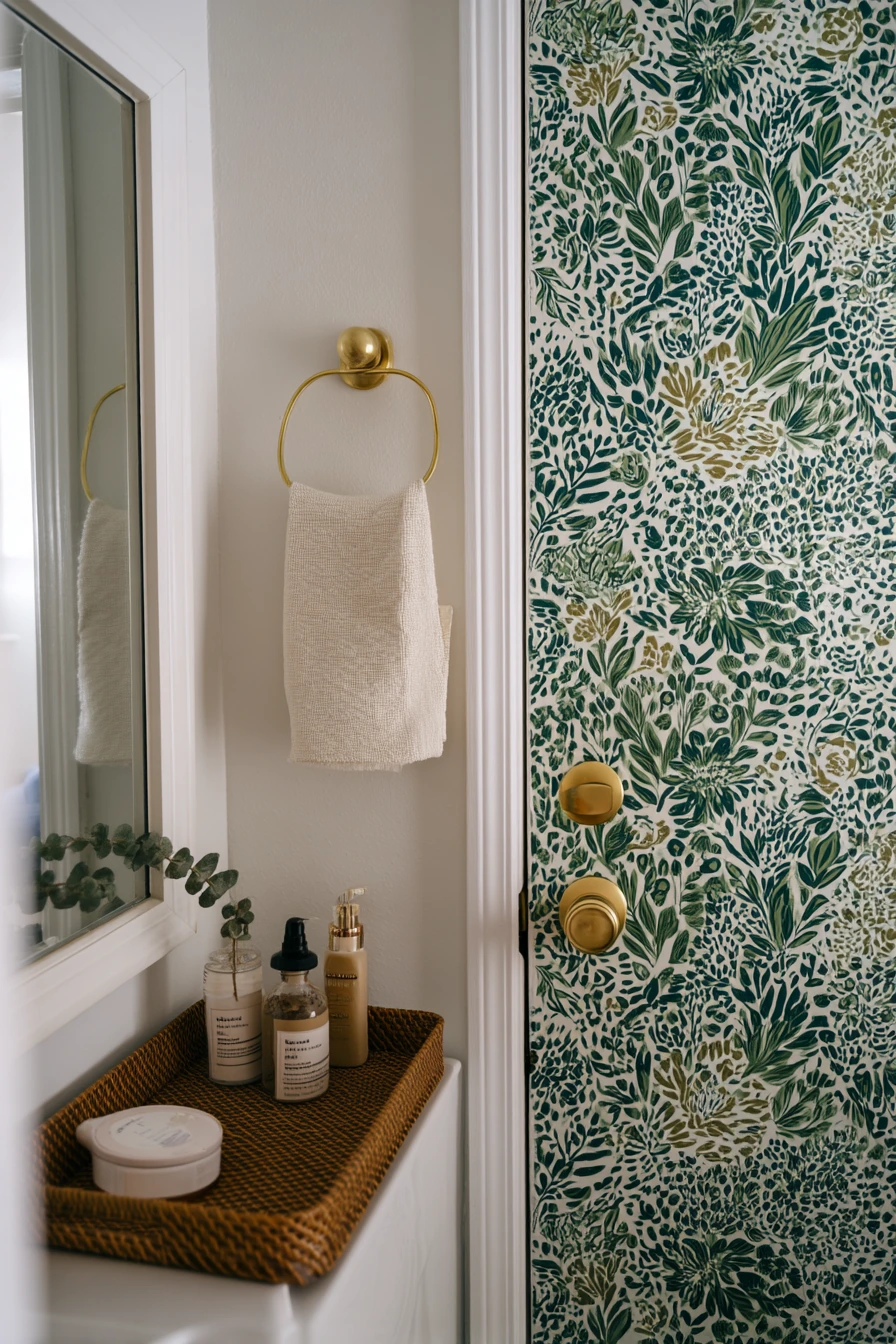 Renter-Friendly Wallpapered Door Moment