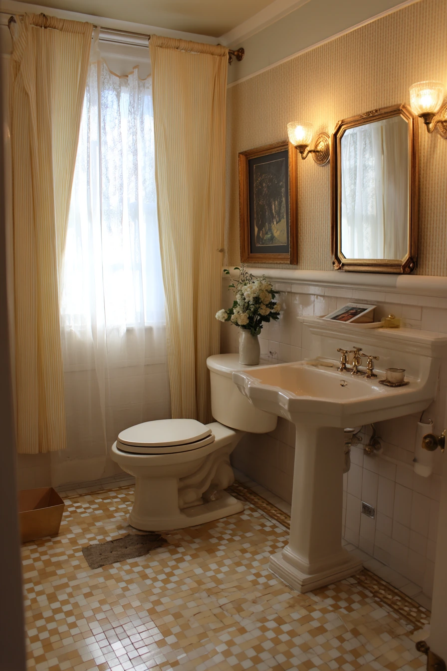 Vintage Tile in a Character Bathroom