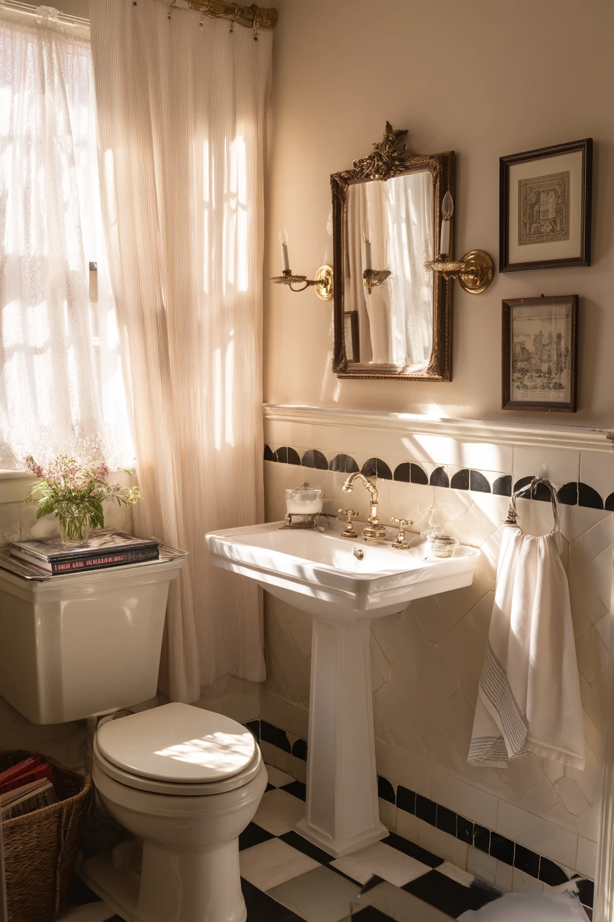 Vintage Tile in a Character Bathroom