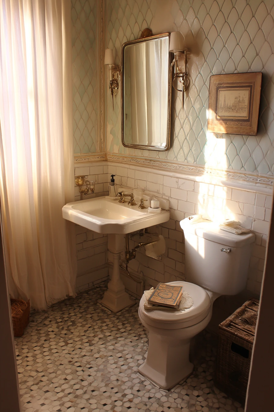 Vintage Tile in a Character Bathroom