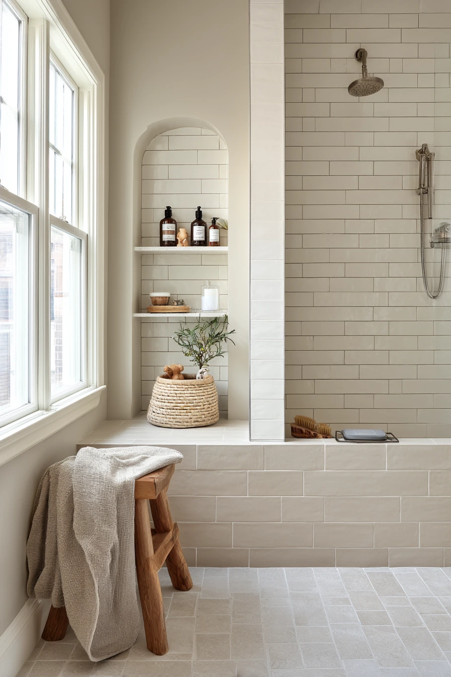 Family Bathroom With Easy-Clean Porcelain Tile