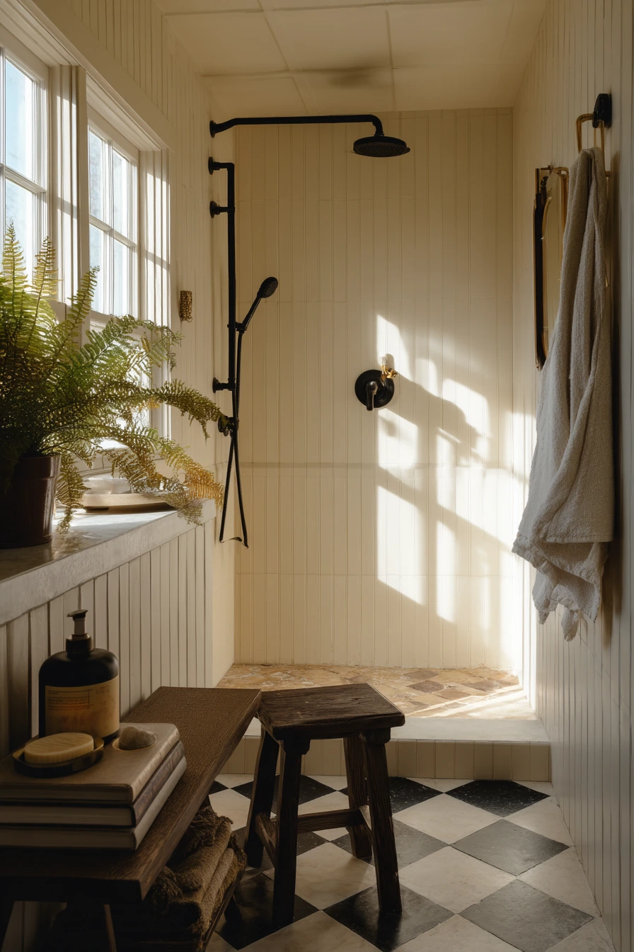 Black Fixtures with Soft Cottage Touches