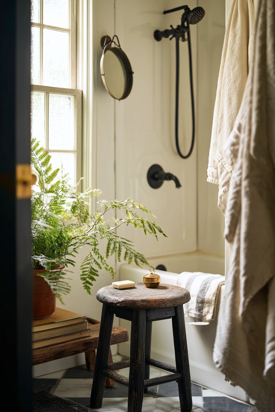 Black Fixtures with Soft Cottage Touches
