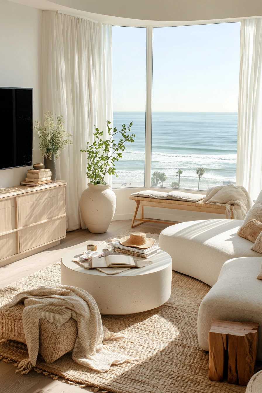 Airy Ocean-View Conversation Room