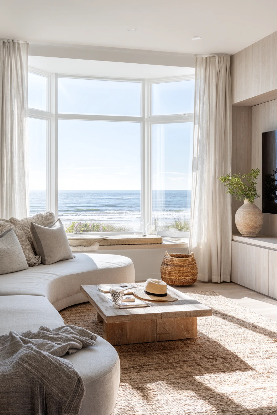 Airy Ocean-View Conversation Room