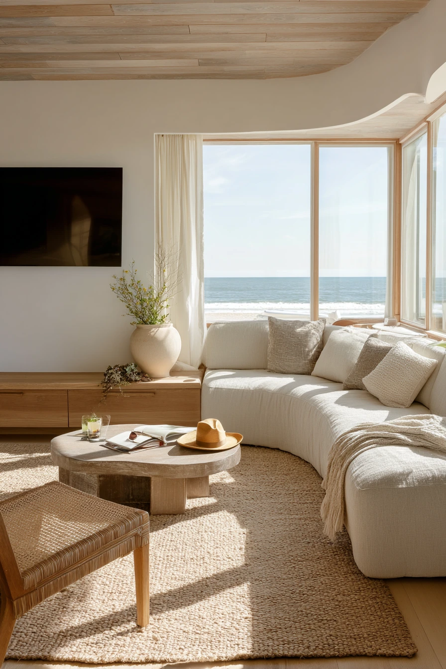Airy Ocean-View Conversation Room