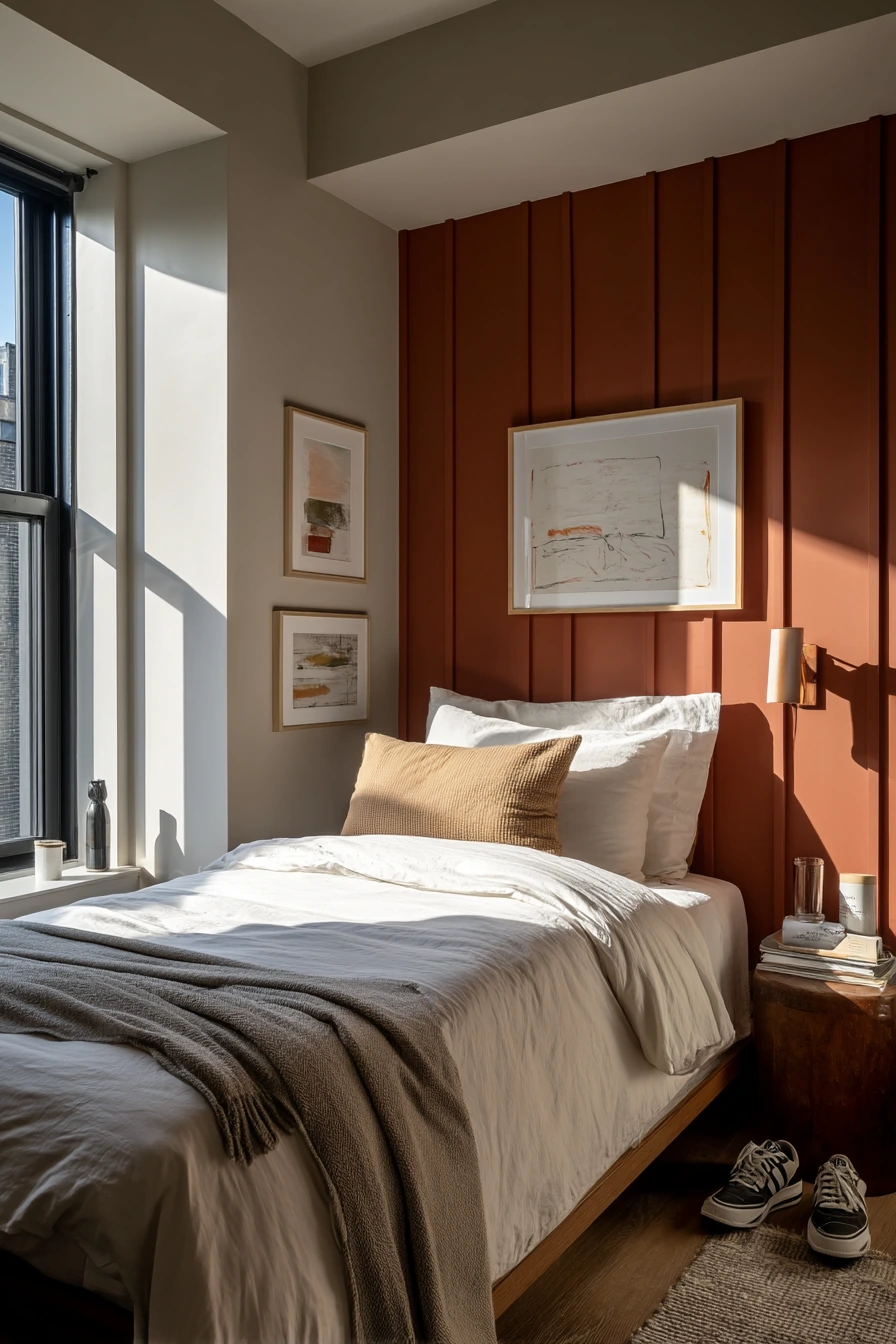 Small Bedroom Vertical Panel Paint Trick