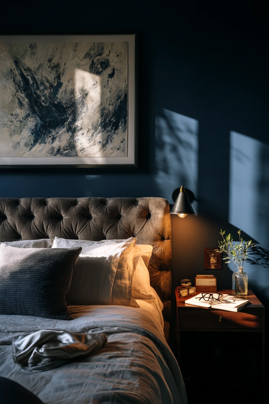 Moody Paint and Art Ledge for a Restful Retreat