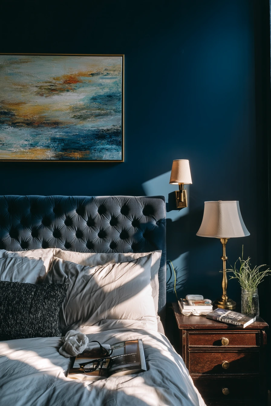 Moody Paint and Art Ledge for a Restful Retreat