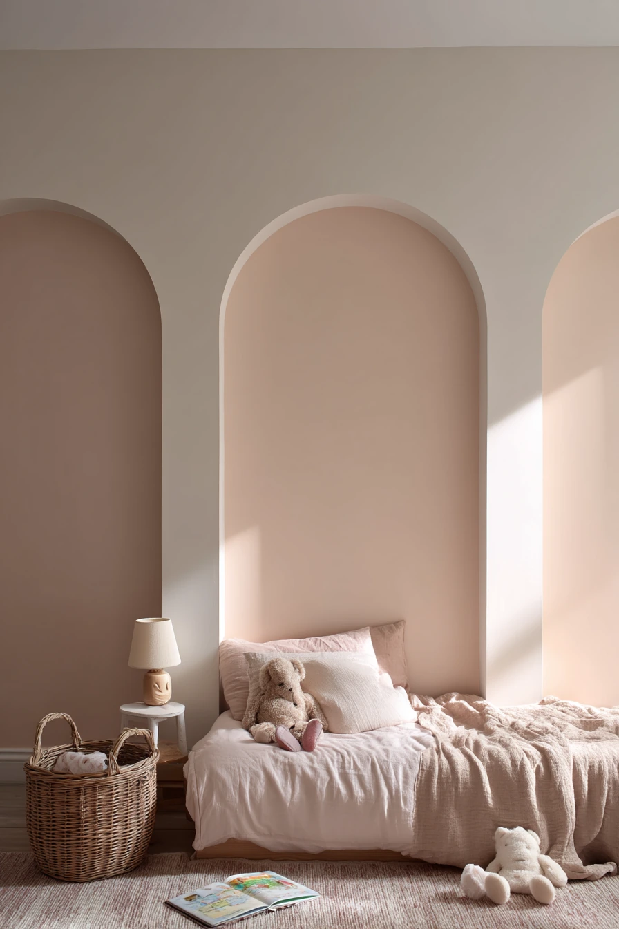 Kid Room Accent Wall with Gentle Shapes