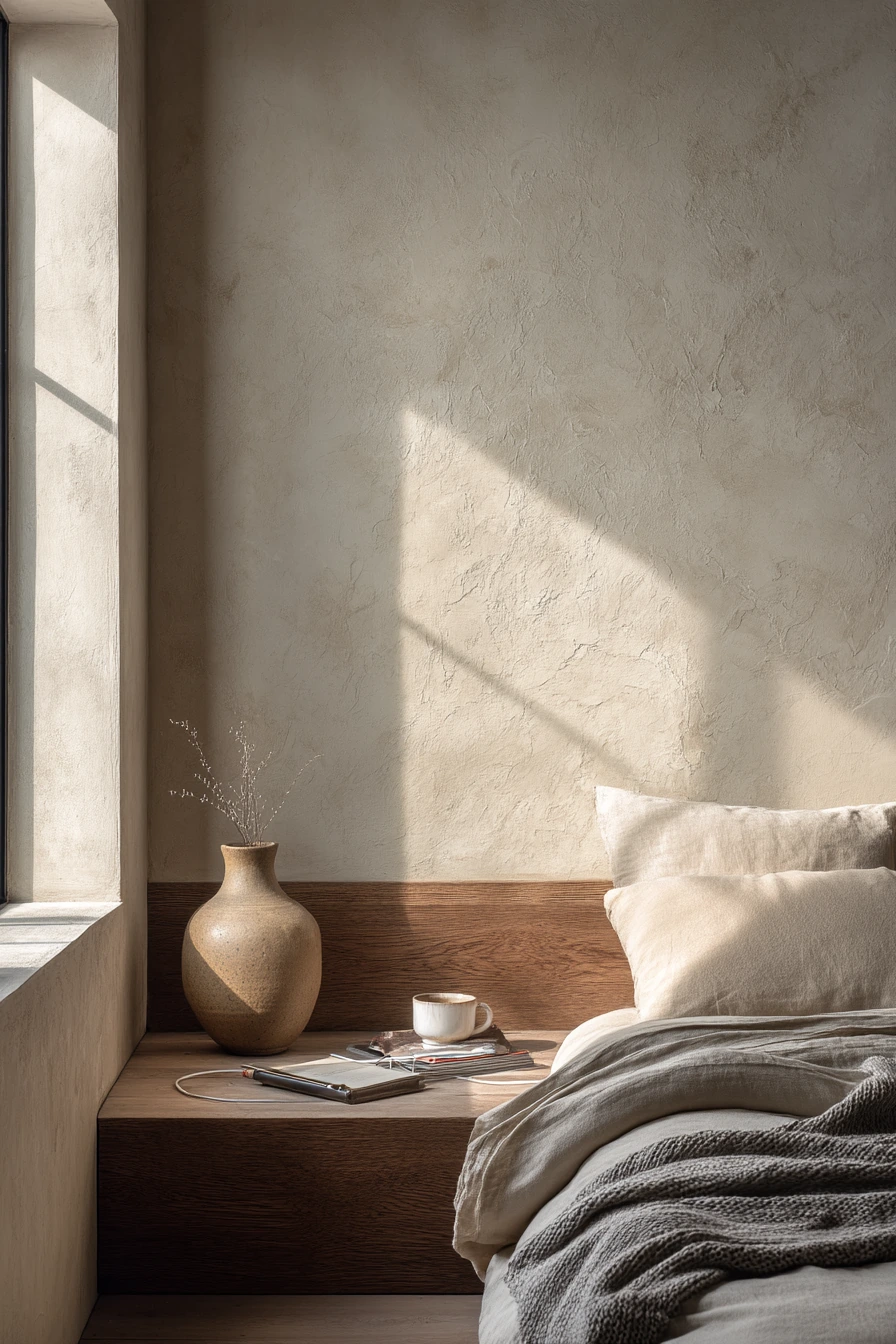 Minimal Japandi Wall with Natural Texture