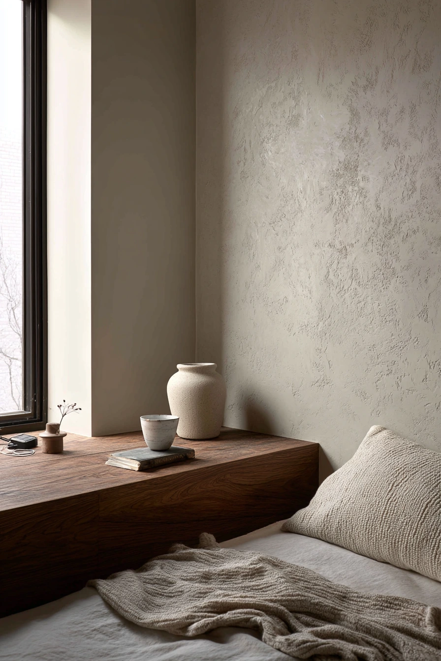Minimal Japandi Wall with Natural Texture