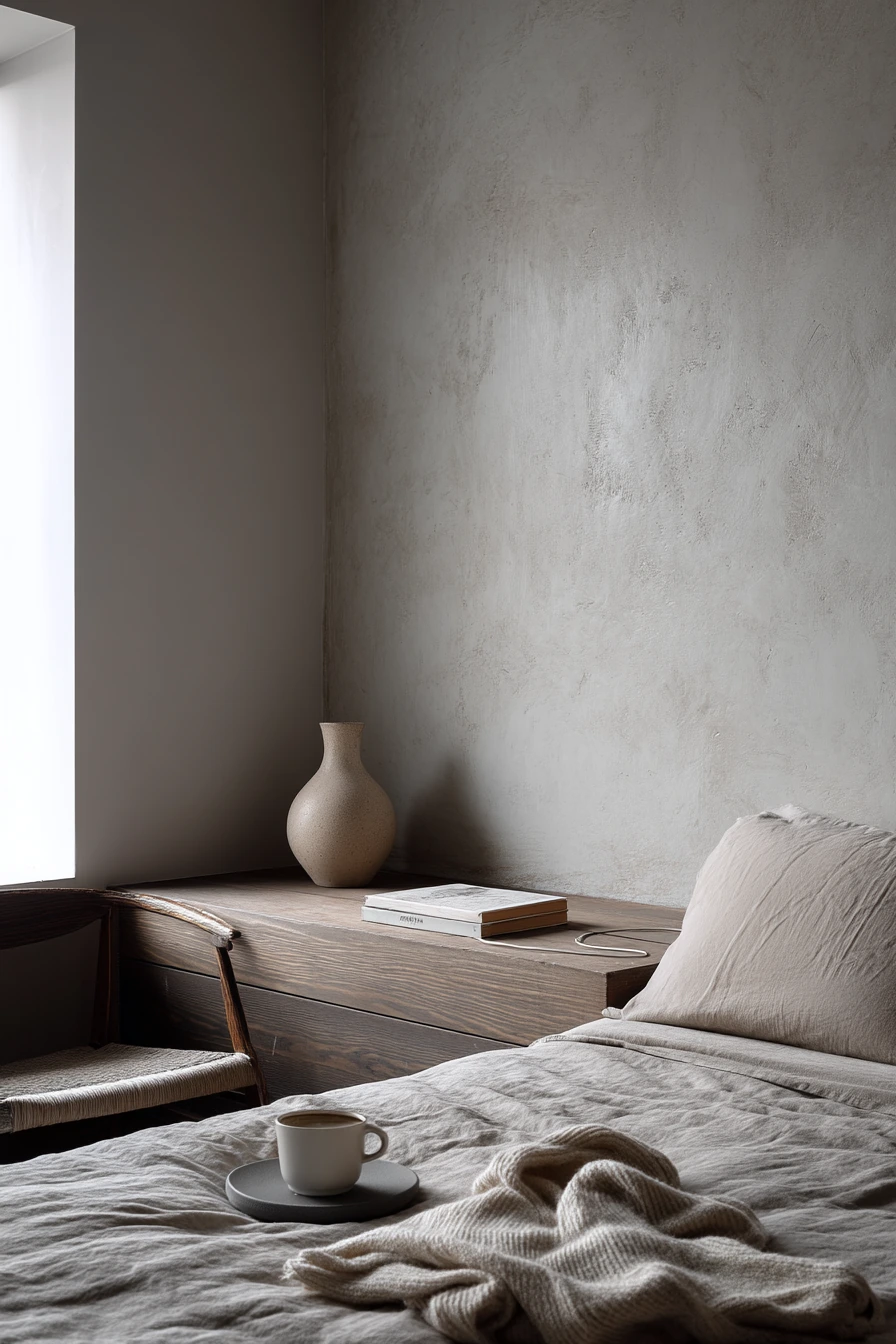 Minimal Japandi Wall with Natural Texture