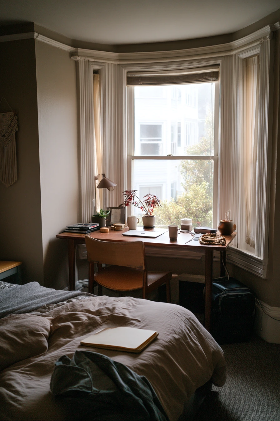 Bay Window Workspace in a Bedroom