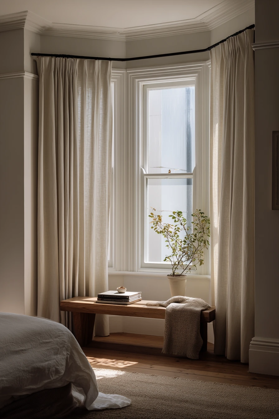 Minimal Bay Window with Grounded Warmth