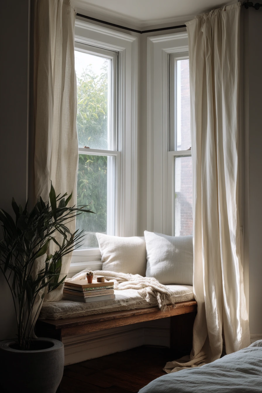 Minimal Bay Window with Grounded Warmth