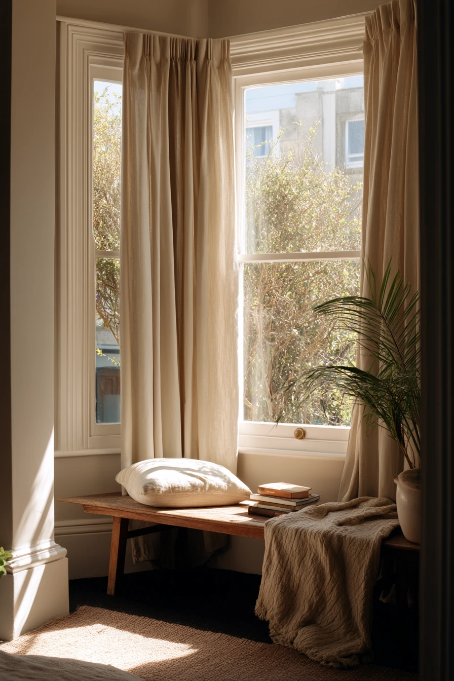 Minimal Bay Window with Grounded Warmth