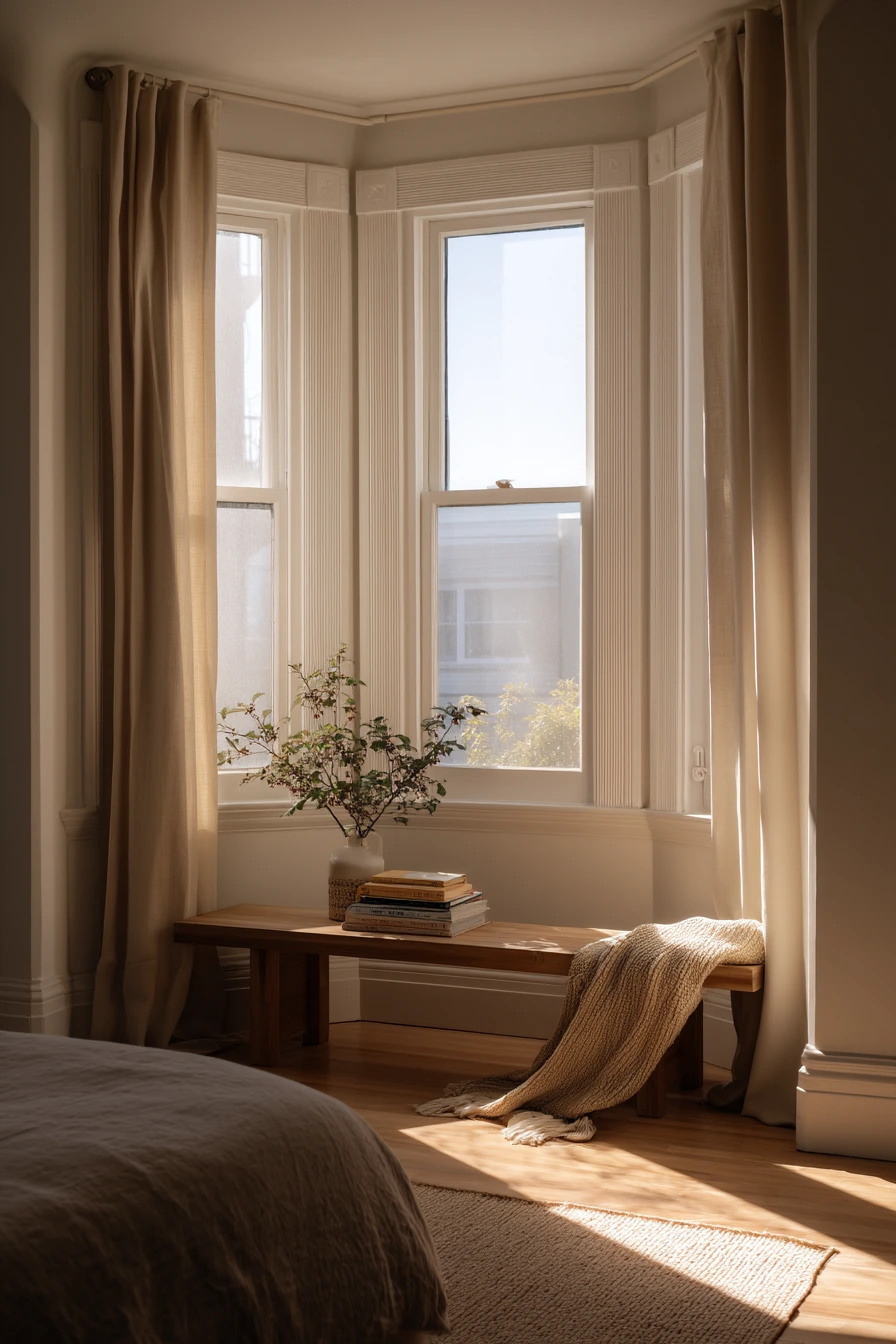 Minimal Bay Window with Grounded Warmth