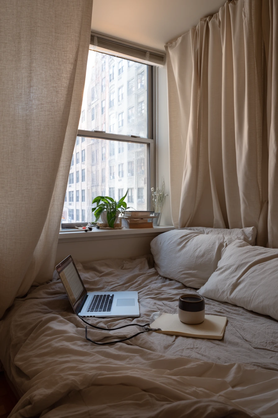 Minimal Bed Nook for a Studio Apartment