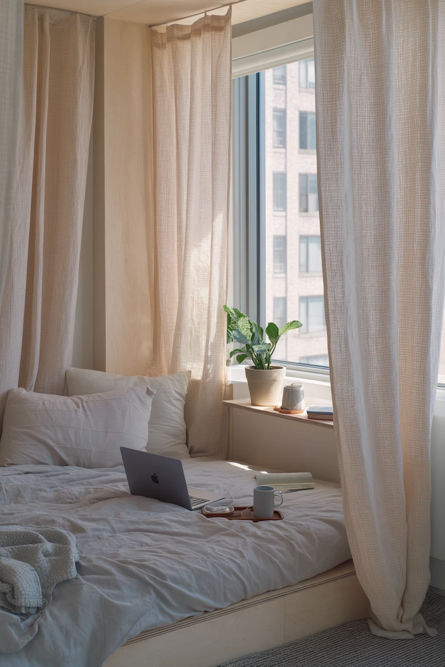 Minimal Bed Nook for a Studio Apartment