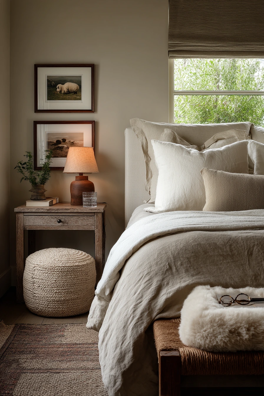 Calm Transitional Bedroom With Layered Texture