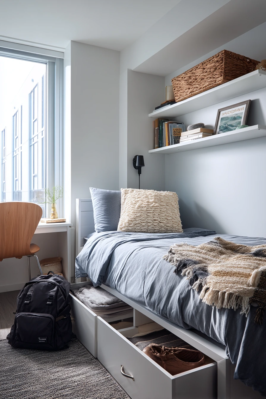 Small Bedroom With Smart Bed Storage