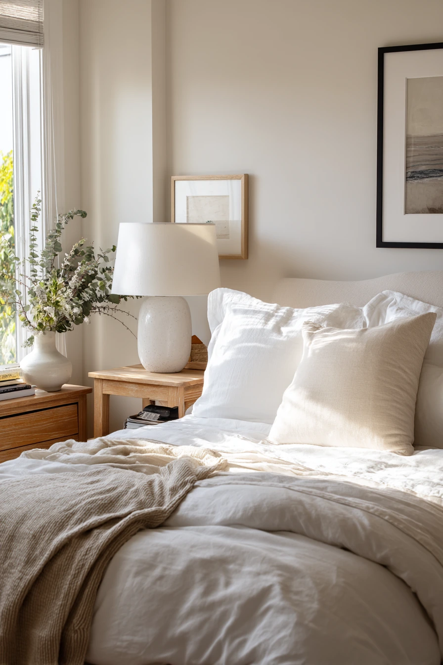 Calm White Bedding for a Busy Weeknight