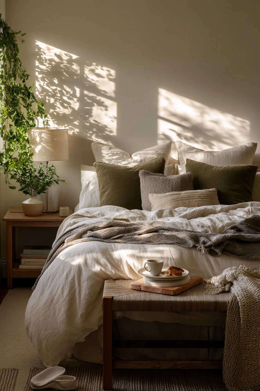 Layered Bedding for a Relaxed Weekend Reset