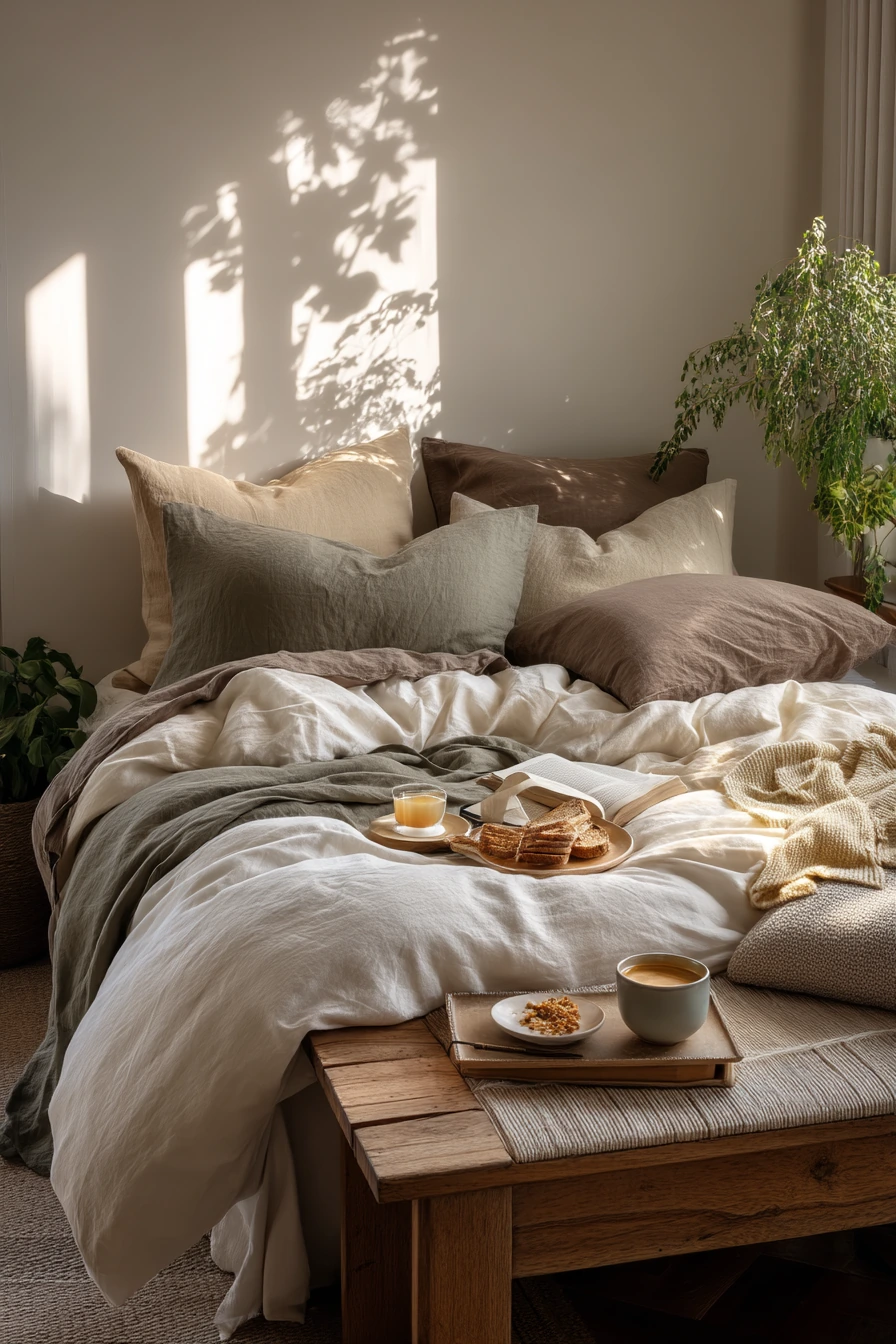 Layered Bedding for a Relaxed Weekend Reset