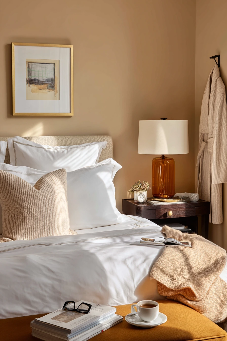 Boutique Hotel-Inspired Beige Bedroom at Home