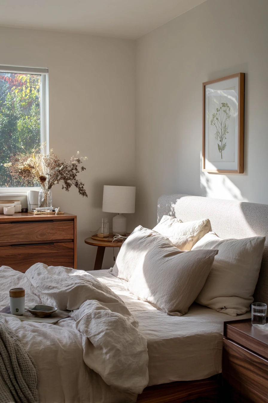 Morning Calm for a Beige-Walled Primary Bedroom