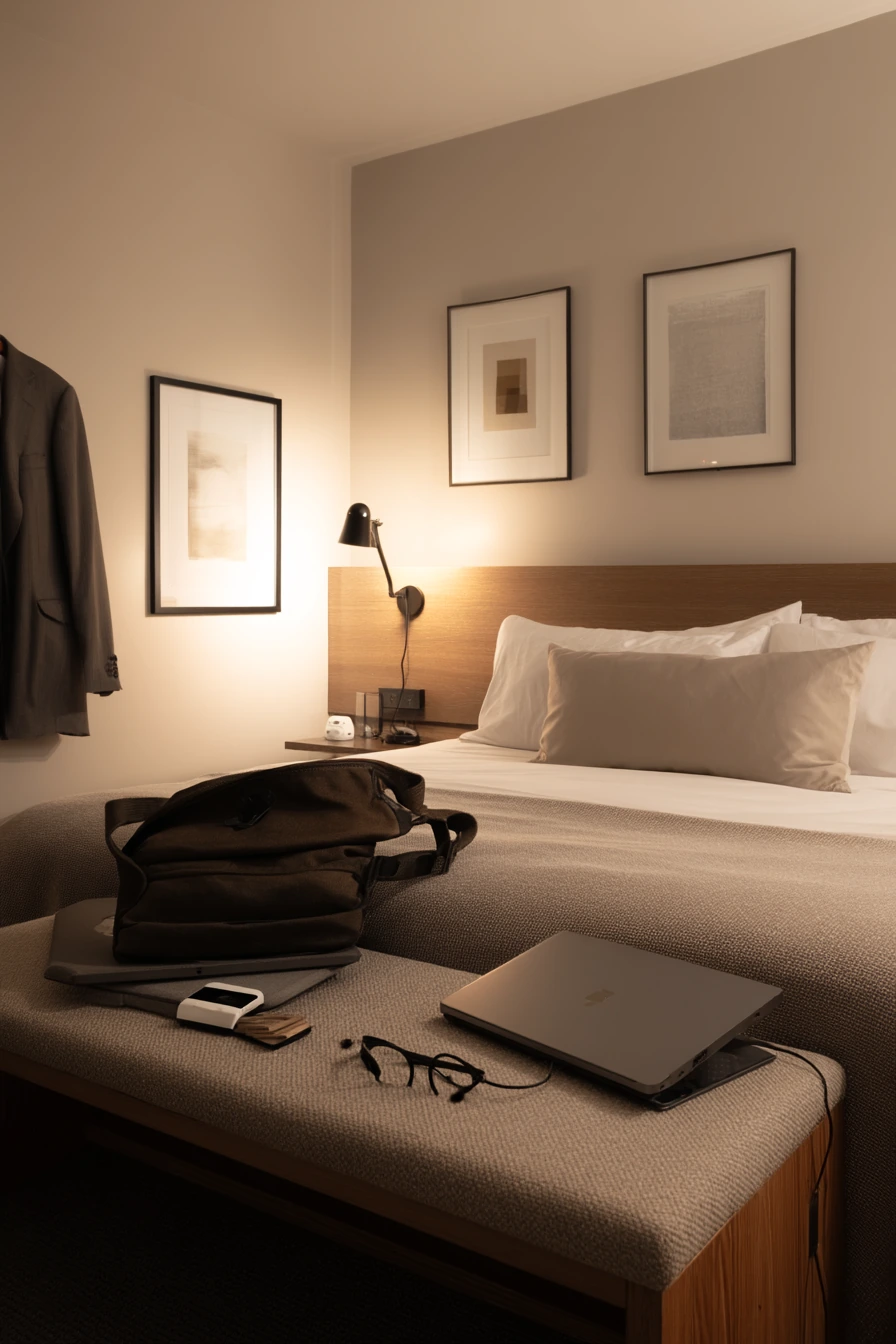 Minimal Beige Bedroom for a Busy Professional