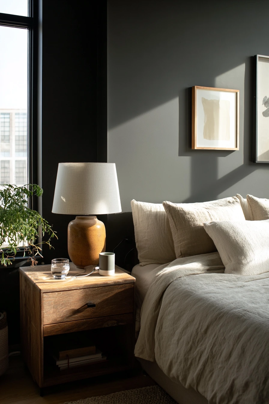 bedroom black walls