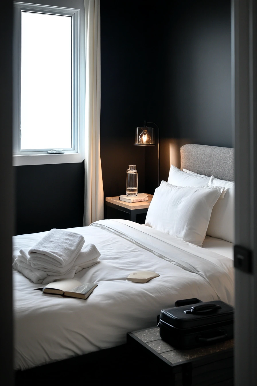 Guest Bedroom Black Wall Cocoon