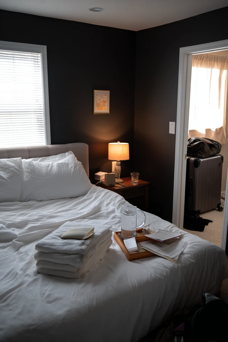 Guest Bedroom Black Wall Cocoon