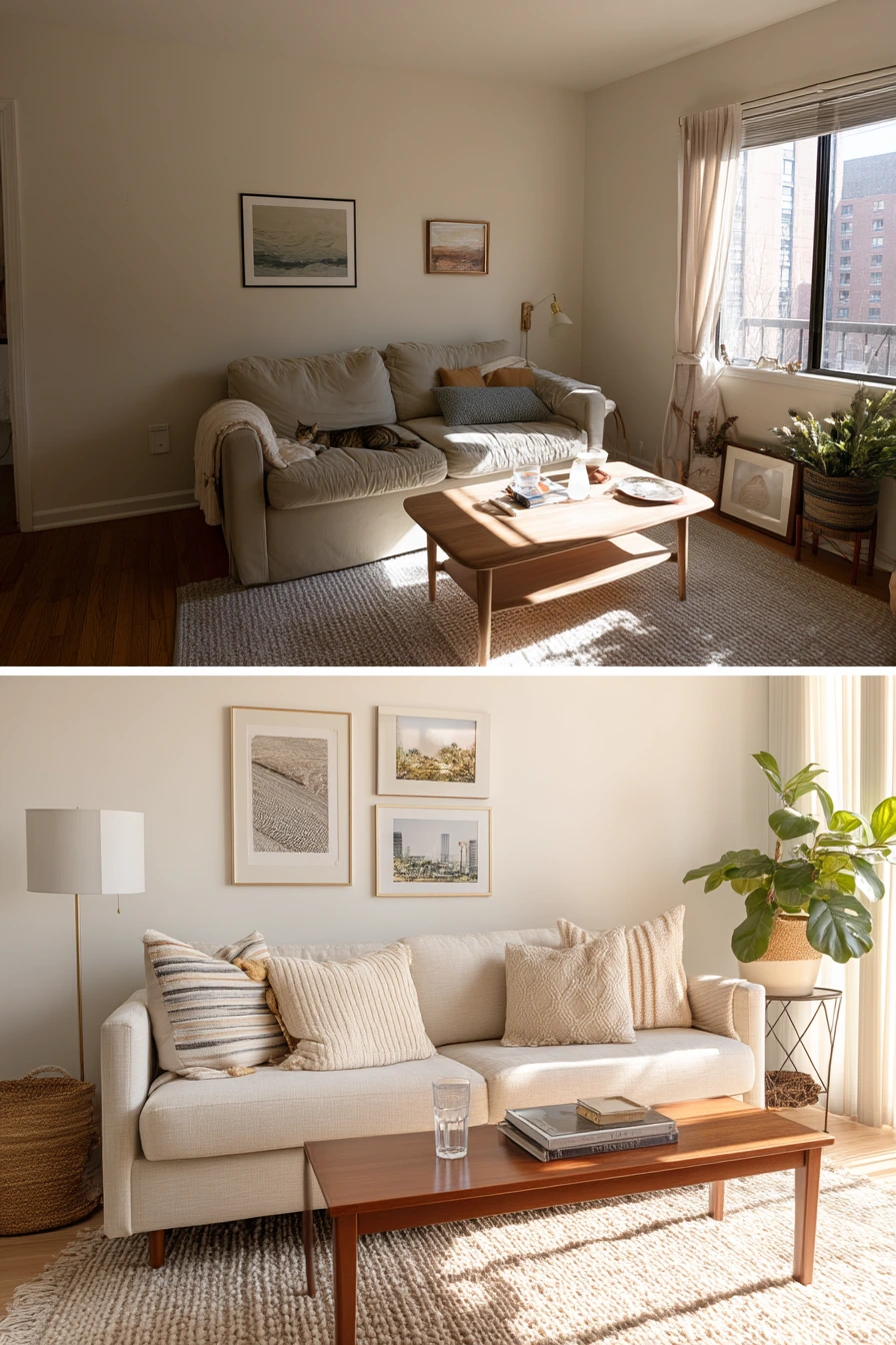 before and after living room ideas