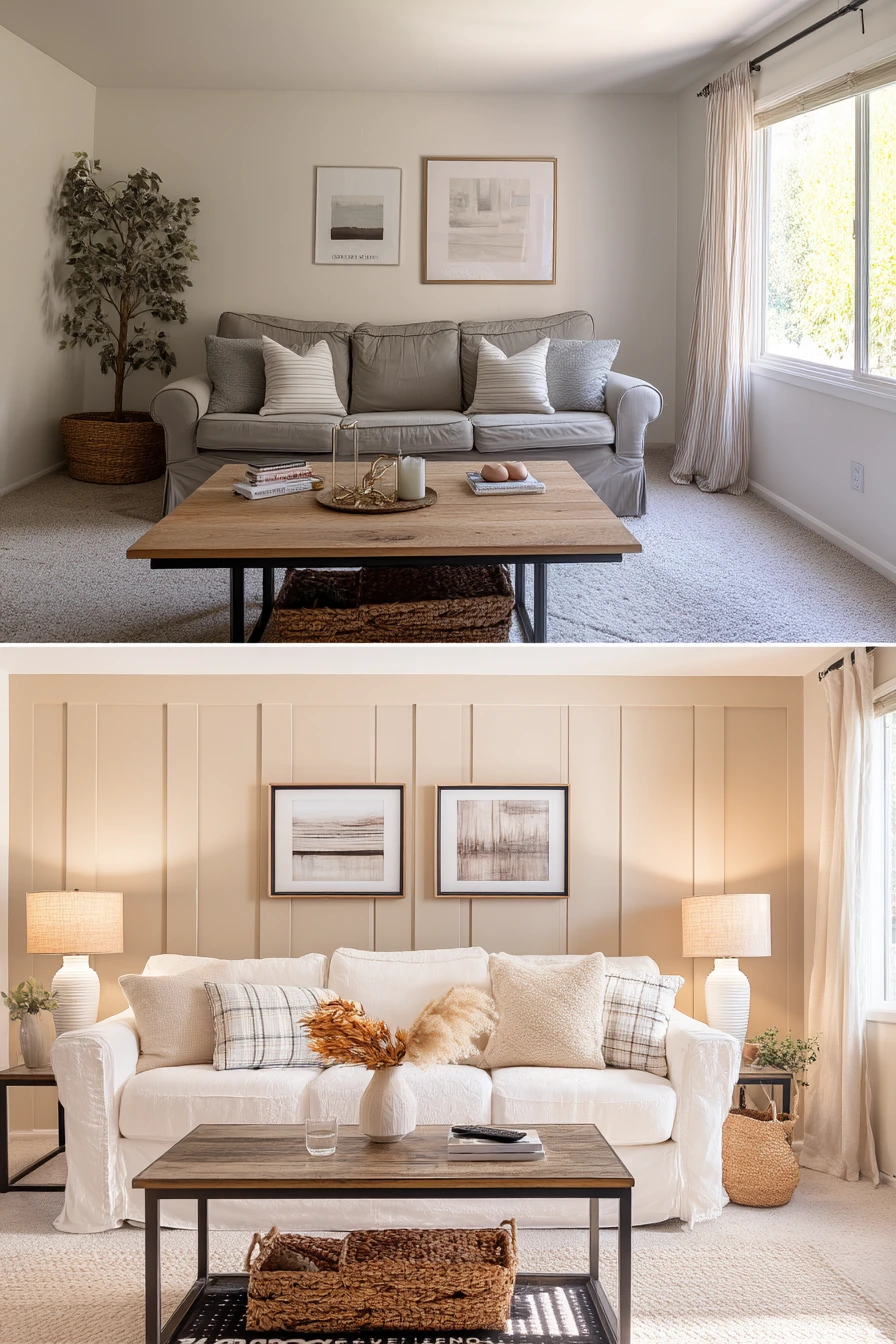 Budget-Friendly Living Room Makeover, Before and After