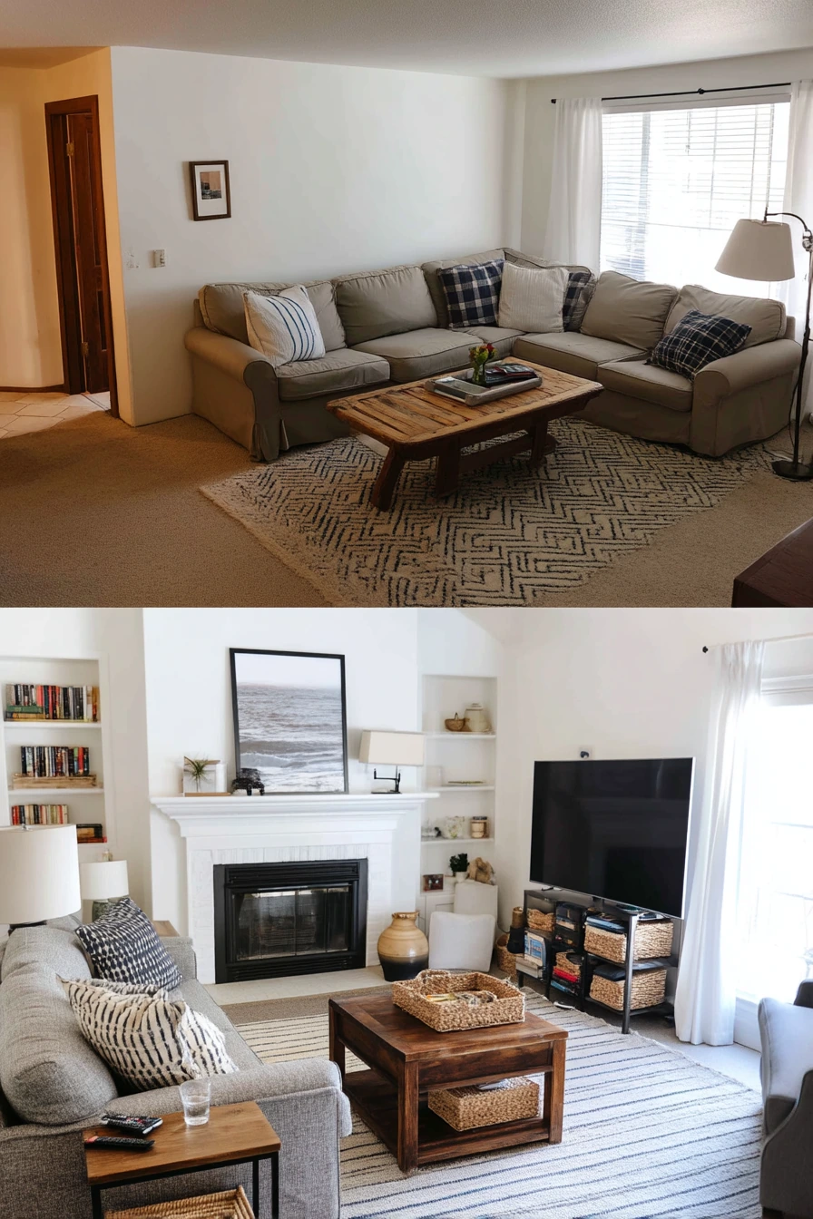 Budget-Friendly Living Room Makeover, Before and After