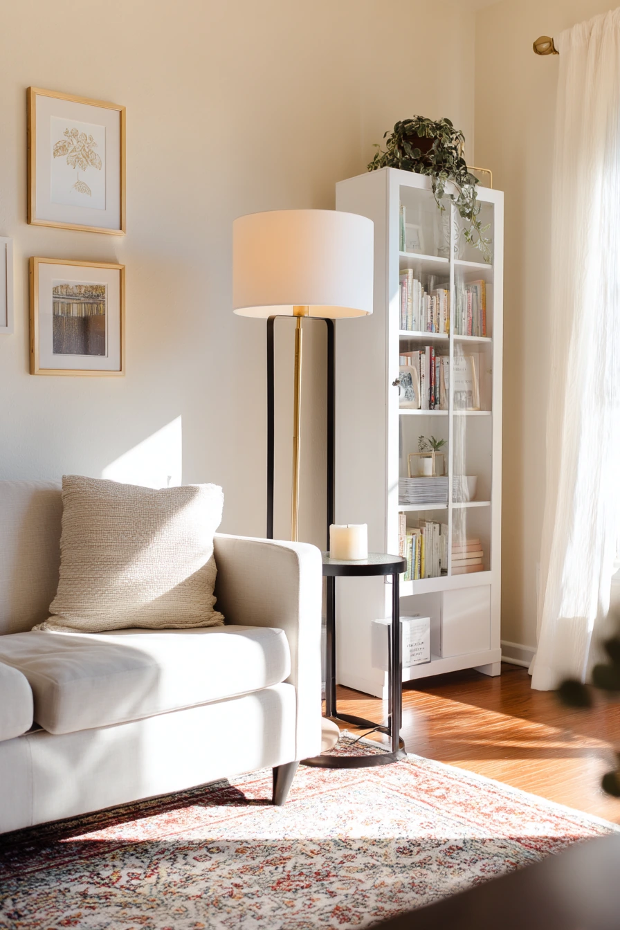 Renter-Friendly Living Room Fix, Before and After
