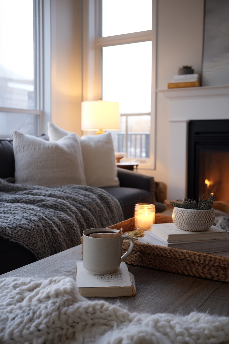 Cozy Winter Living Room Reset, Before and After