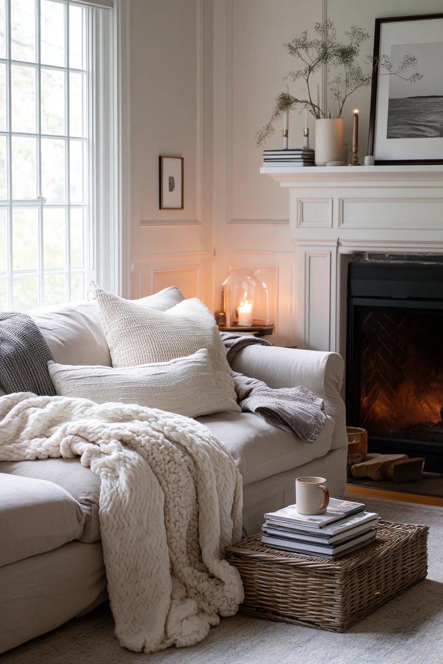 Cozy Winter Living Room Reset, Before and After