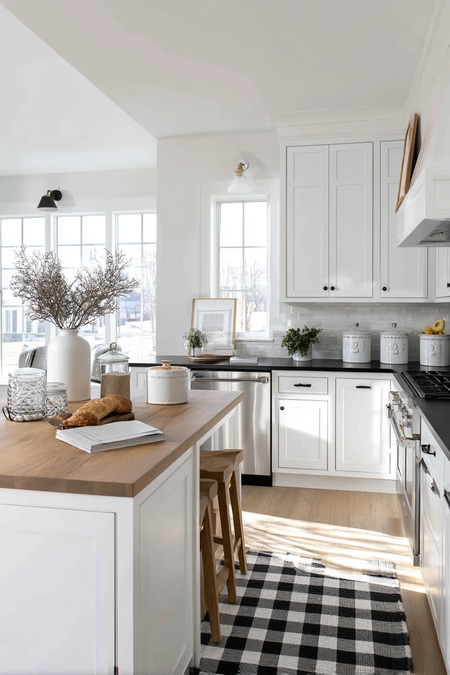 Classic Monochrome with Warm Wood