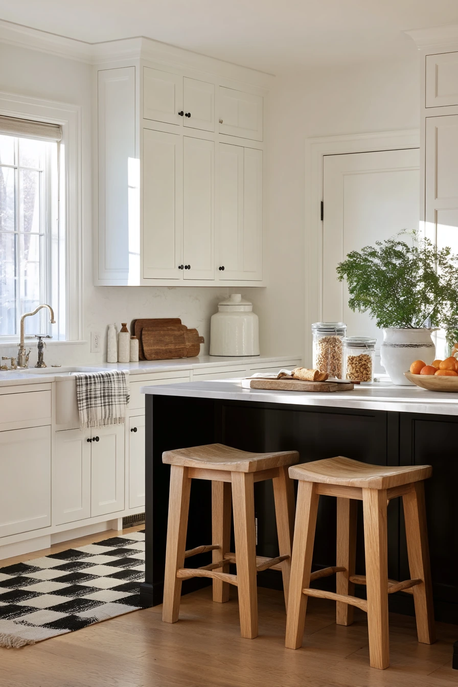 Classic Monochrome with Warm Wood