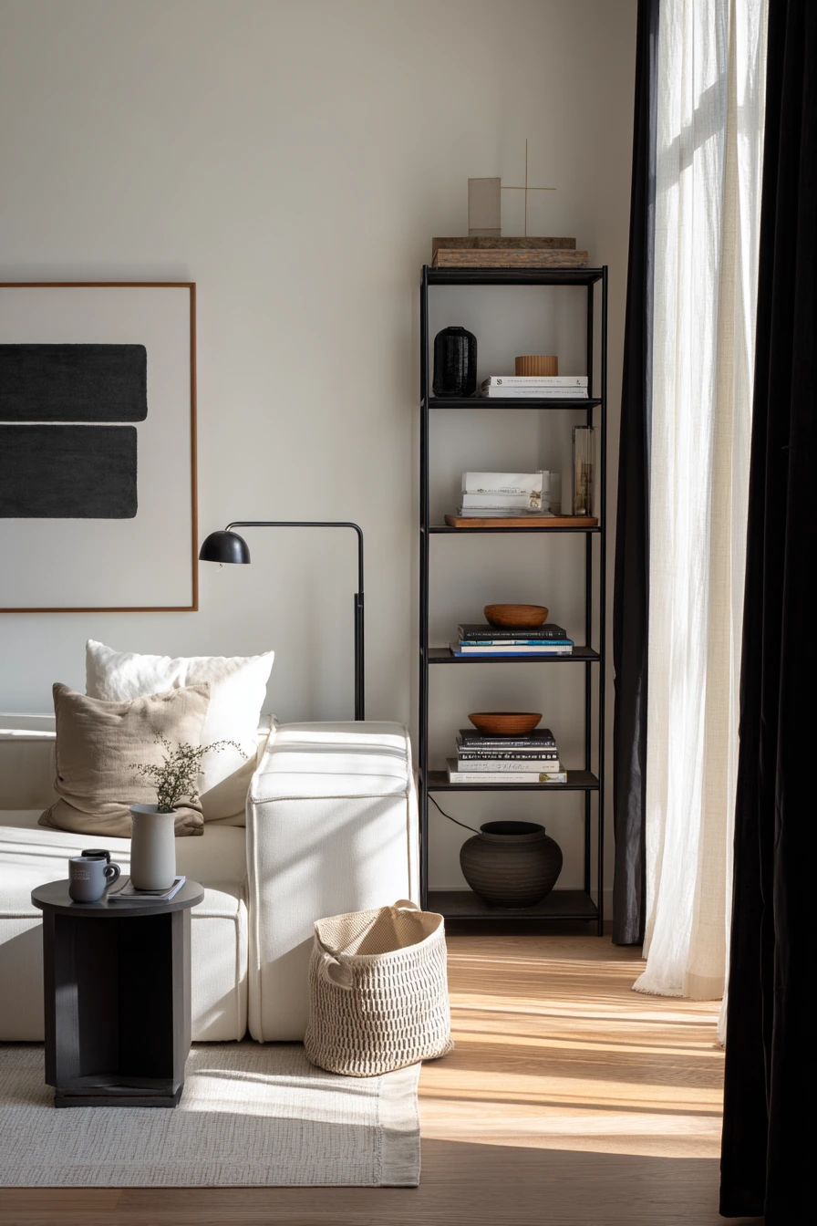 3. Renter-Friendly Monochrome Layering