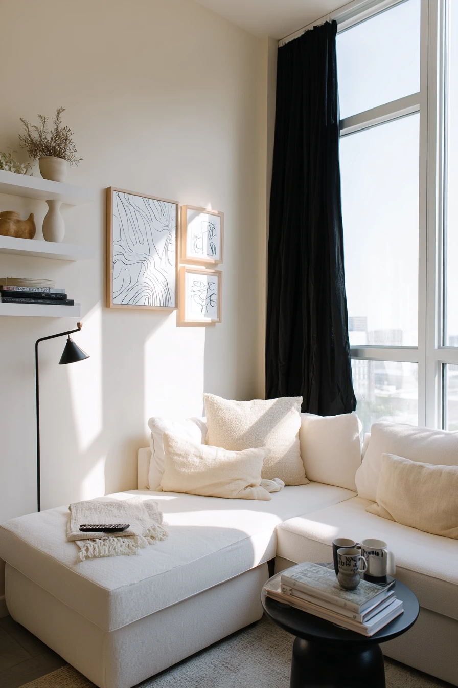 3. Renter-Friendly Monochrome Layering