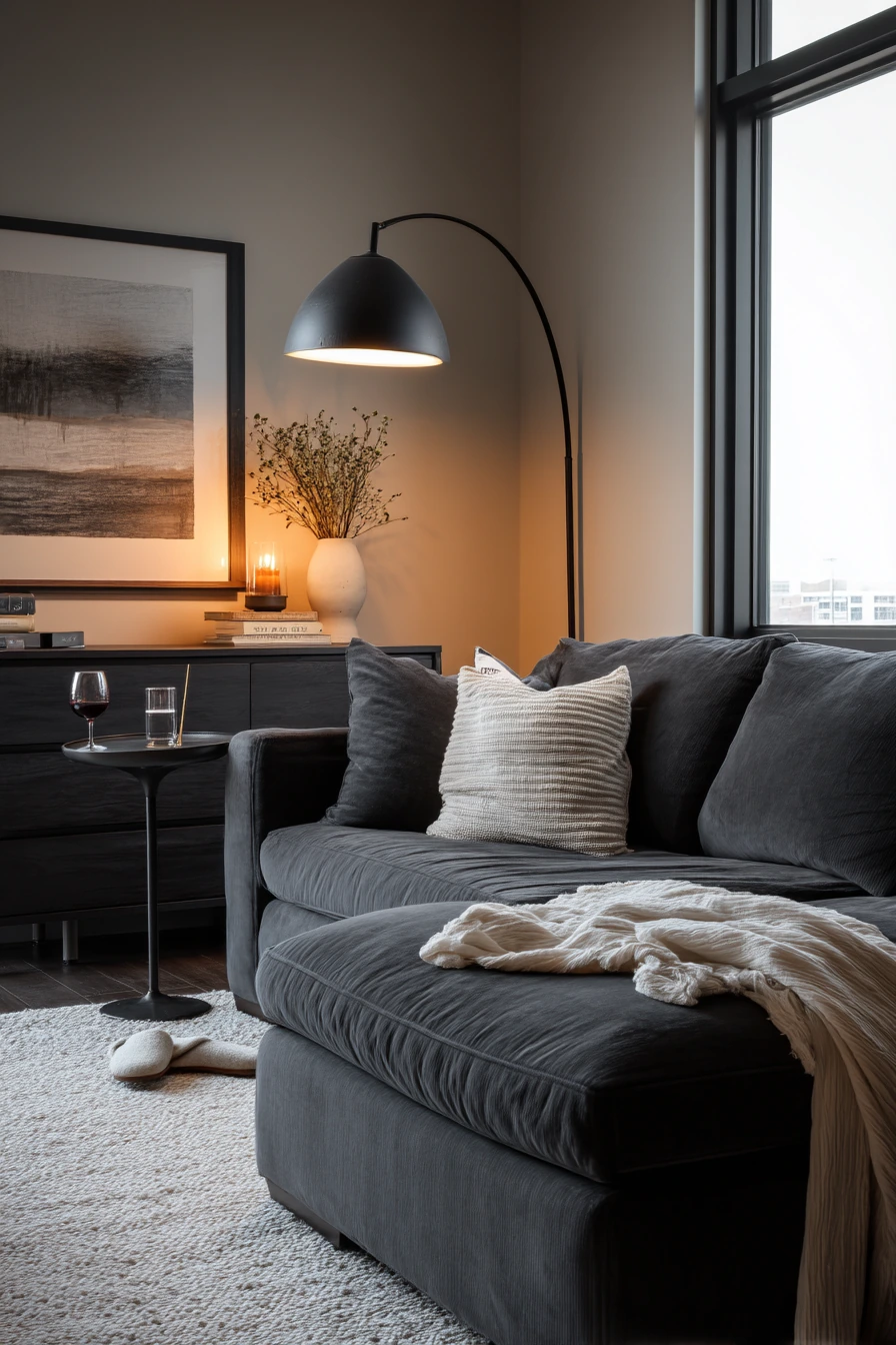 4. Cozy Evening Lamp-Light Living Room