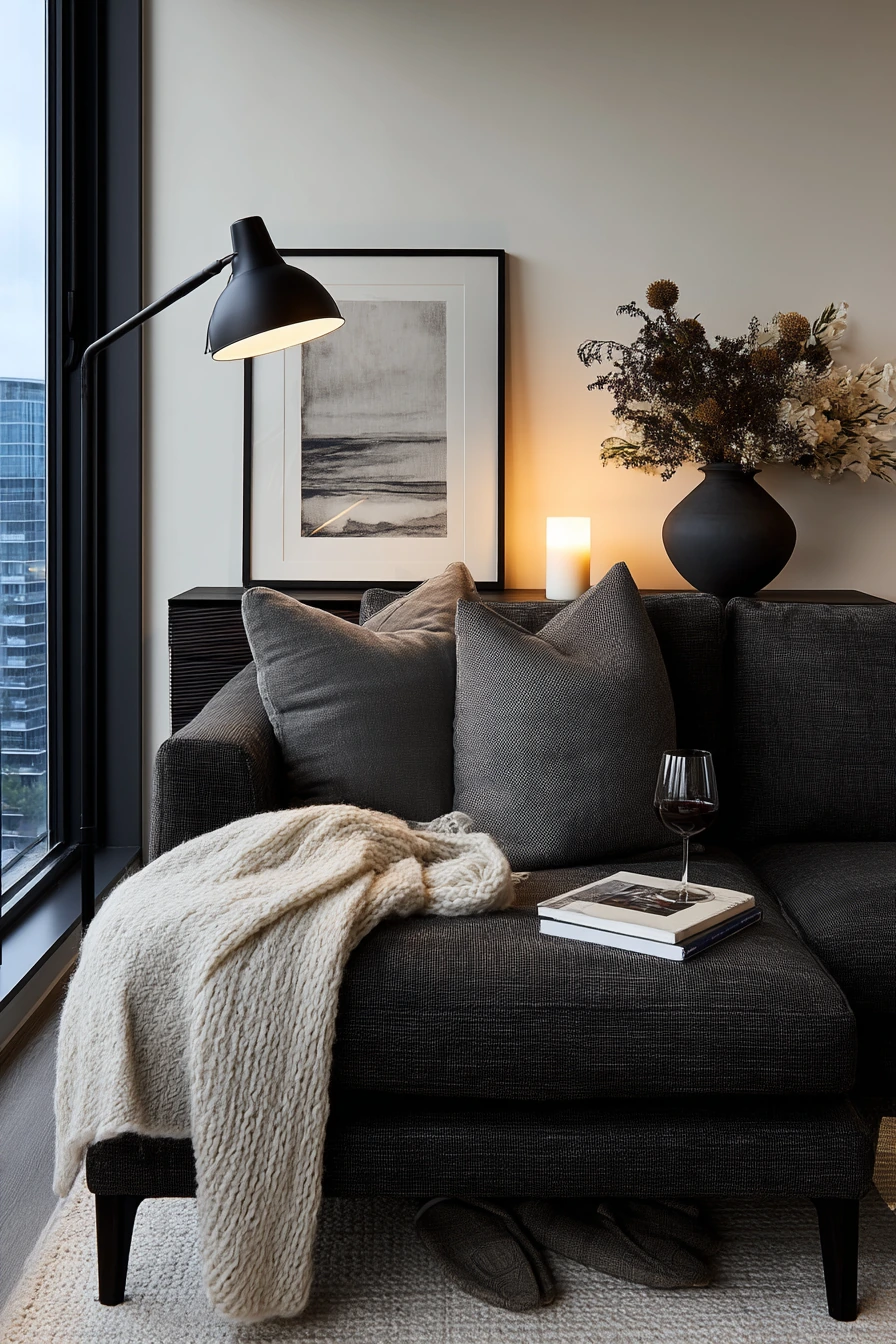 4. Cozy Evening Lamp-Light Living Room