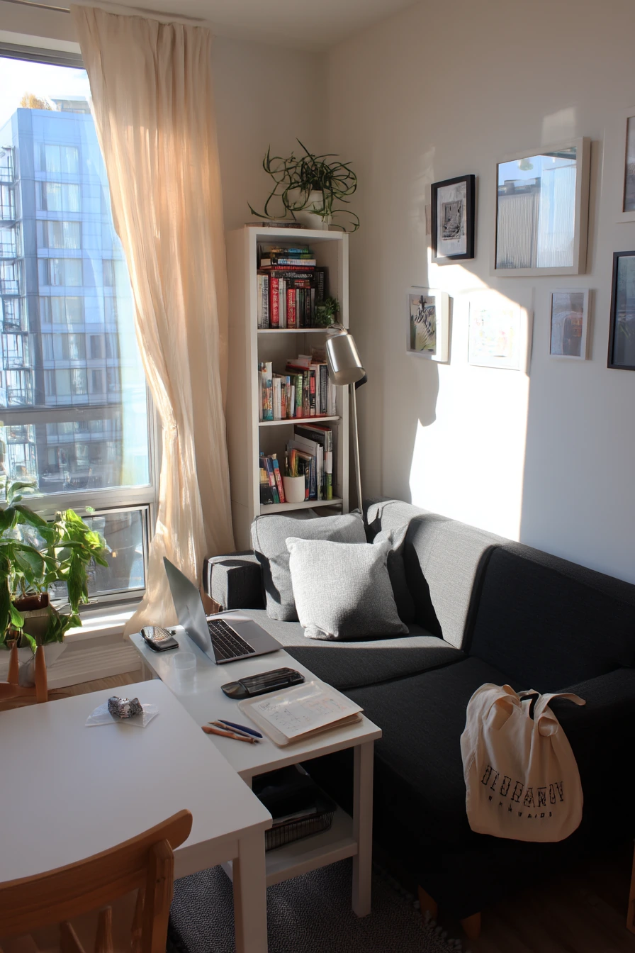 7. Small-Home Black and White Corner Setup
